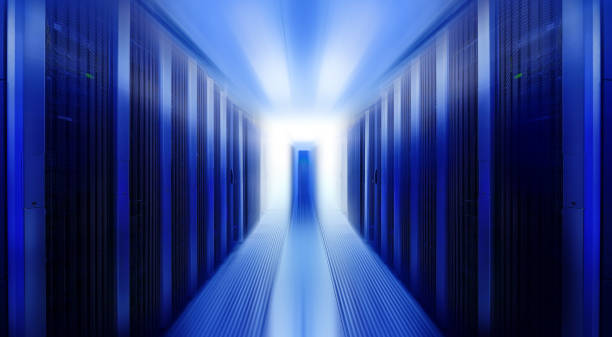 istock futuristic modern server room in data center with motion and blur 694828330
