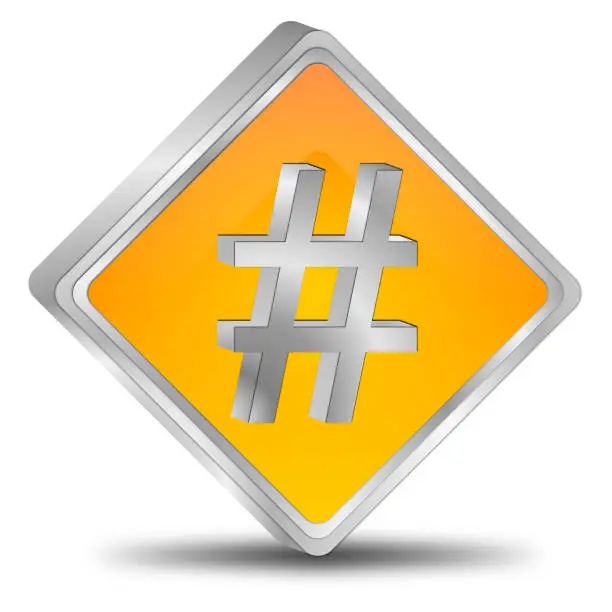 Photo of Hashtag Button - 3D illustration