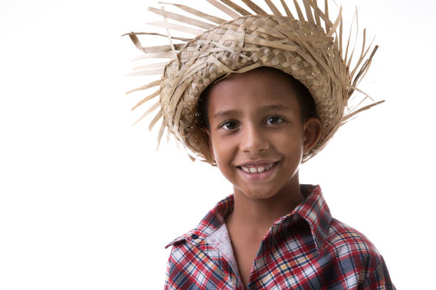 istock Brazilian child on Junina Party costume 694835436