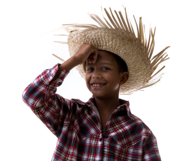 istock Brazilian child on Junina Party costume 694835454