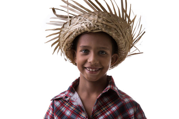 istock Brazilian child on Junina Party costume 694835456