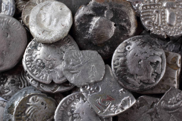 그리스어, 로마, 인도 동전 - coin roman ancient rome 뉴스 사진 이미지