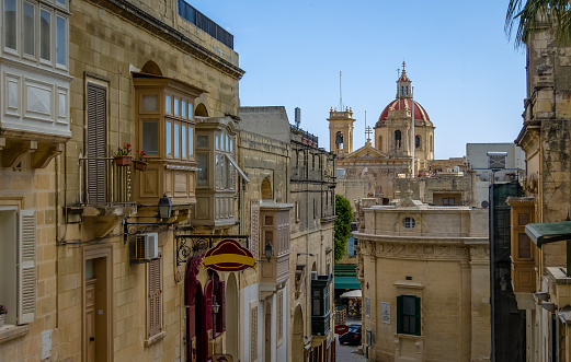 View of downtown Valletta, Malta on a sunny day.