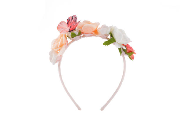 istock Flower wreath with butterfly 694852546