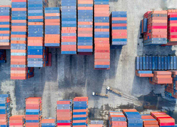 istock Large container shipping at shipping yard main transportation of cargo container shipping. Shipping concept for Global business shipping,Logistic,Import and Export industry. 694852664