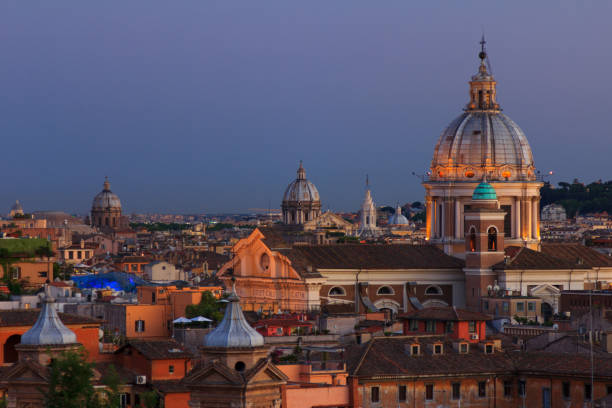 istock Night city view of Rome 694855436