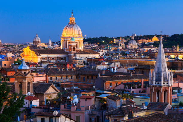 istock Night city view of Rome 694855448