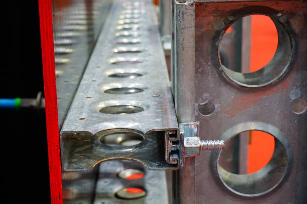 istock Metal scaffolding on the construction site 694858274