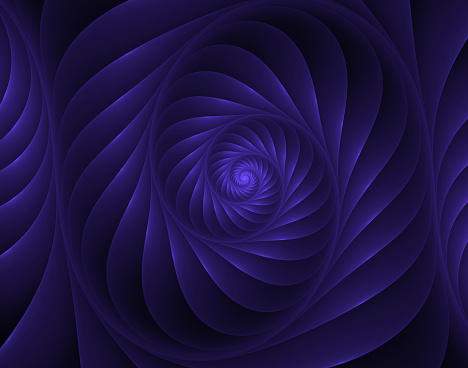 Fractal illustration of a blue spiral
