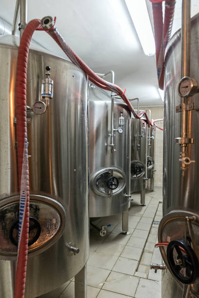 istock Row of tanks in brewery 694868672