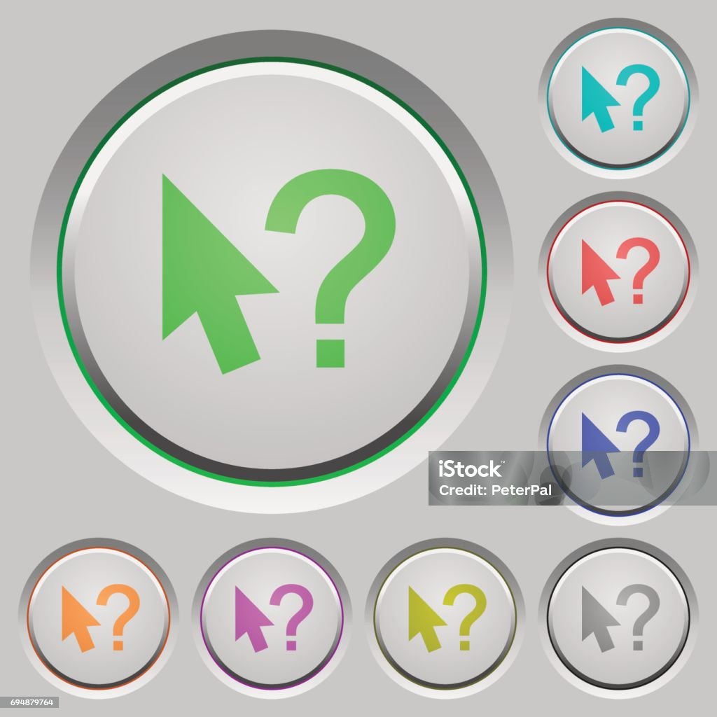 Help Button Colours Help Cursor Push Buttons Stock Illustration - Download Image Now ...