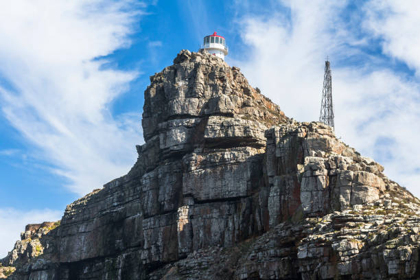 The new lighthouse of Cape Point in Cape of Good Hope Nature Reserve in Cape Peninsula, Western Cape, South Africa.