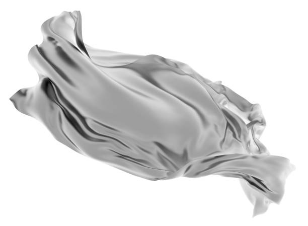 istock Soft cloth waving in the wind, on a white background. 3D render 694891008