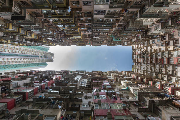 istock Hong Kong crowded residence apartment building bottom view 694891164