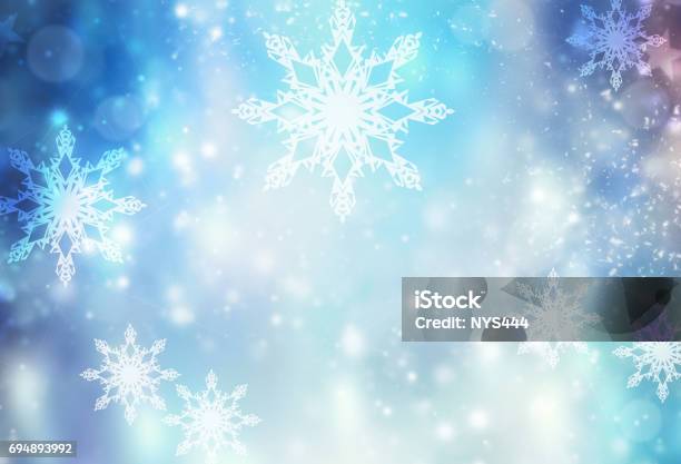 Winter Holiday Xmas Blue Illustration Background Stock Photo - Download Image Now - Backgrounds, Snowflake Shape, Winter