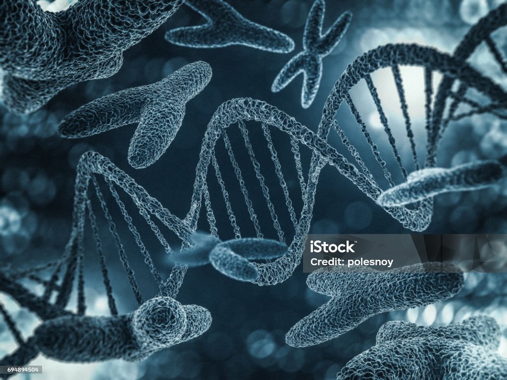 Chromosomes, gene mutation, genetic code. 3D rendering Letter Y Stock Photo