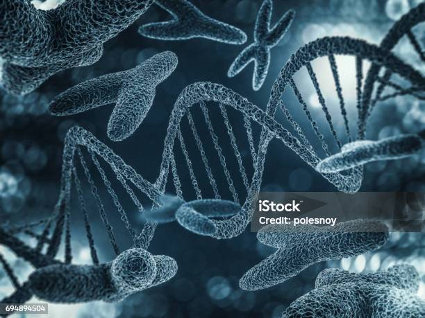 Chromosomes Gene Mutation Genetic Code 3d Rendering Stock Photo - Download Image Now