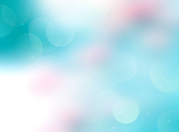 istock Blue pink blurred bokeh summer resort background. 694897084