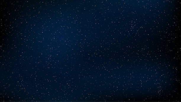 ilustraciones, imágenes clip art, dibujos animados e iconos de stock de resumen de antecedentes. el hermoso cielo estrellado es azul. las estrellas brillan en la oscuridad completa. una galaxia sorprendente. espacio abierto. ilustración de vector. eps 10 - cielo