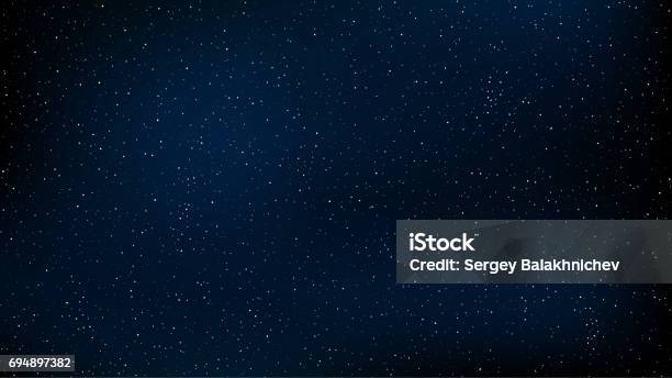 Abstract Background The Beautiful Starry Sky Is Blue The Stars Glow In Complete Darkness A Stunning Galaxy Open Space Vector Illustration Eps 10 Stock Illustration - Download Image Now