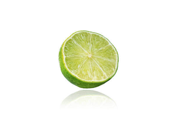 istock Piece of lime, slice, isolated on white background 694897550