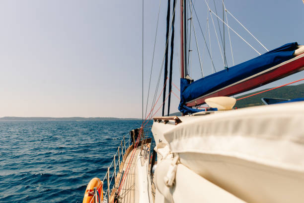 istock yacht in sea with beautiful view 694903120
