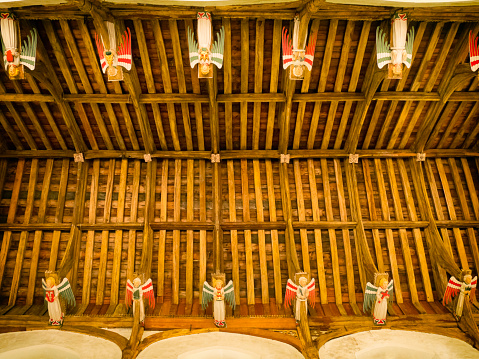 Hammerbeam roof with angels, St Mary's Church, South Creake