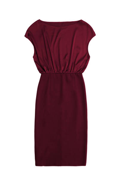 istock elegant red cocktail dress, isolated on white background 694906356