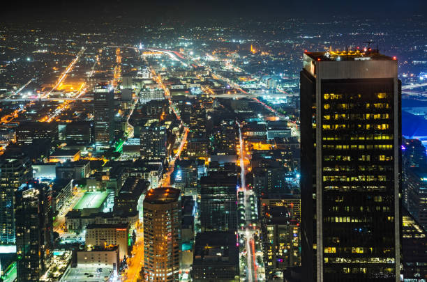 istock Night view of Downtown Los Angeles. 694906474