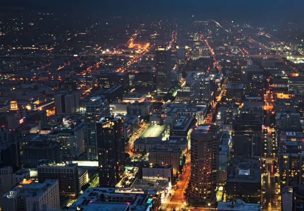 istock Night view of Downtown Los Angeles. 694906476