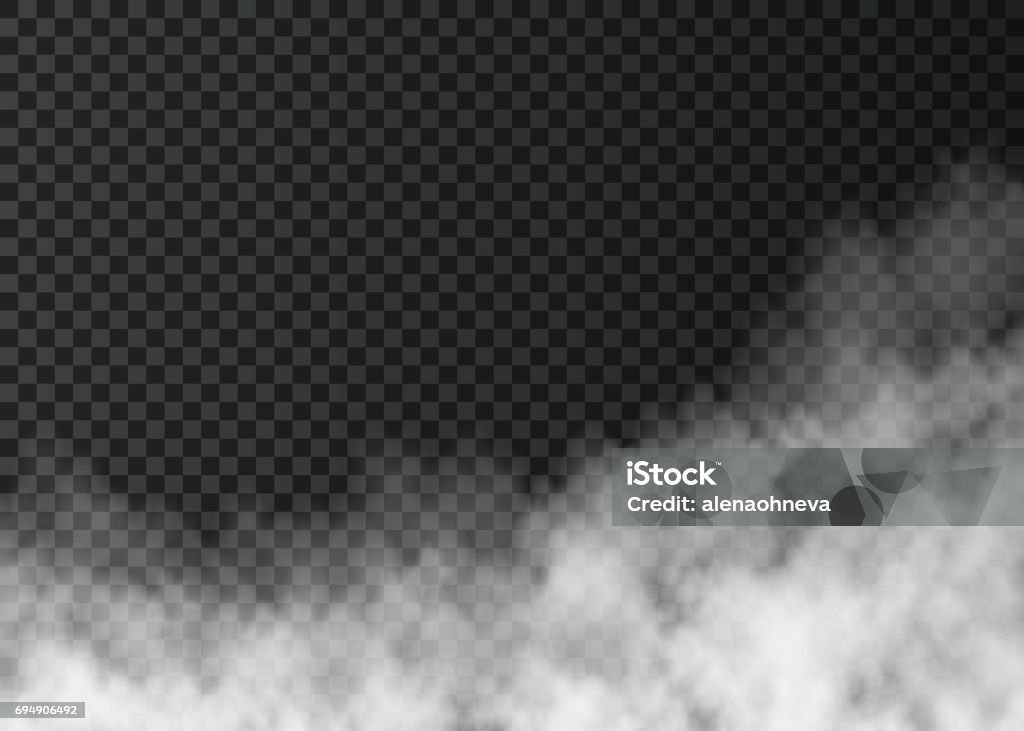 White  fire smoke  isolated on transparent background. White  fire smoke  isolated on transparent background.  Steam special effect.  Realistic  vector  fog or mist texture . Smoke - Physical Structure stock vector