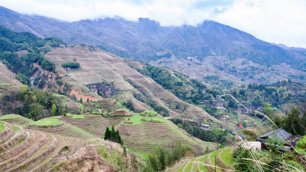 istock view of terraced grounds in Dazhai country 694921178