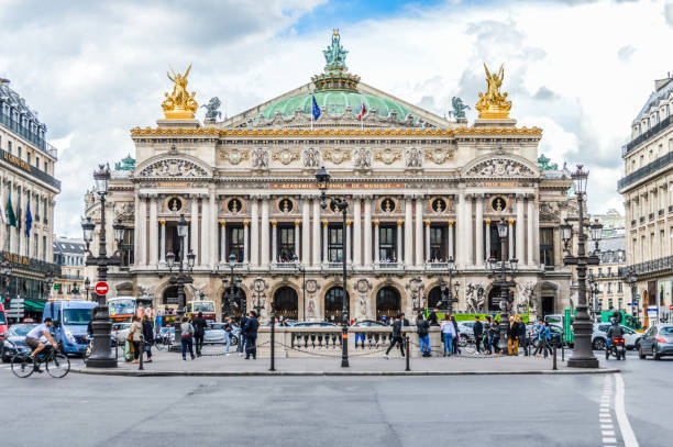 Majestic architecture of Palais Garnier stock photo