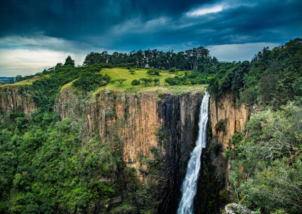 Souillac, Savanne distric, Mauritius: falling water background (over basalt columns), Rochester Falls on the Savanne River