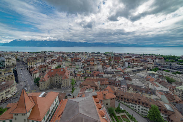 istock Lausanne skyline in Switzerland 694934558