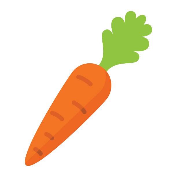 illustrazioni stock, clip art, cartoni animati e icone di tendenza di icona piatta carota, vegetale e dietetica, grafica vettoriale, un motivo solido colorato su sfondo bianco, eps 10. - carrot