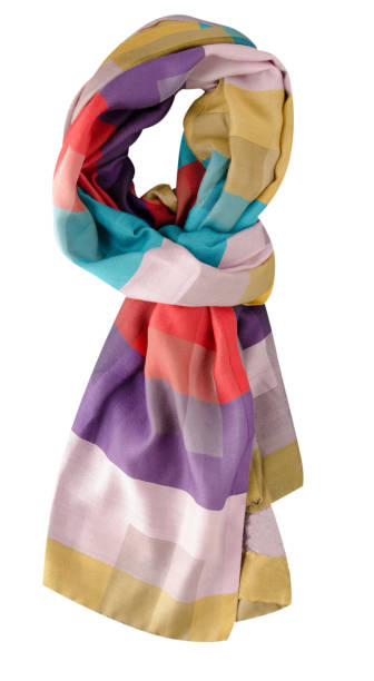istock scarf summer. multicolored scarf. Scarf top view 694945008