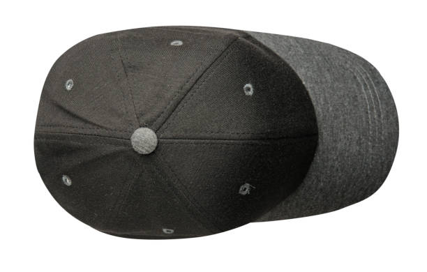 istock hat isolated on white background. Hat with a gray visor.black hat 694948052