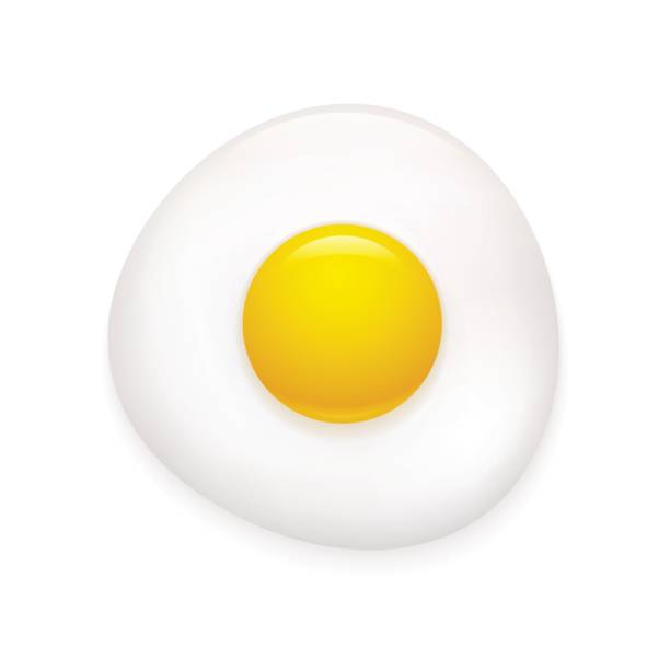 реалистичный значок жареного яйца - sunny side up stock illustrations