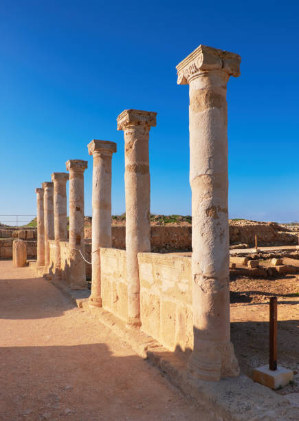 istock Ancient temple columns in Kato Paphos Archaeological Park on Cyprus 694969018