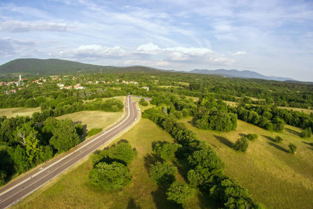 istock Aerial view of green fields on karst . Trieste Italy 694976002