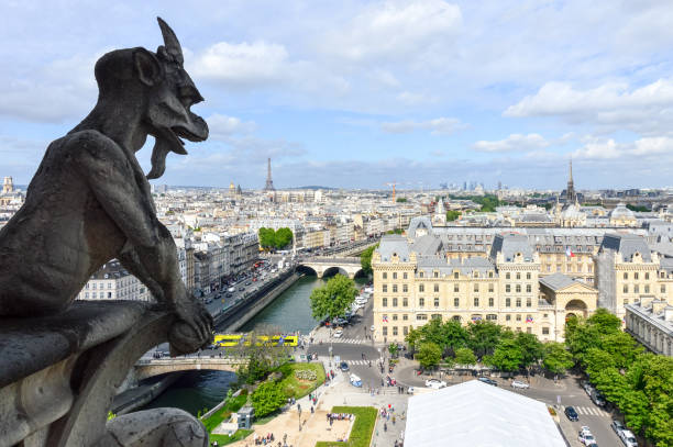 istock Notre Dame gargoyle overlooking Paris 694985772