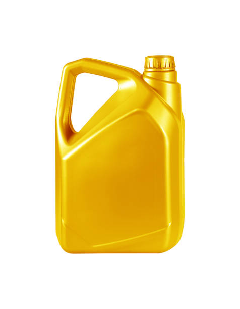 istock Engine oil canister isolated on white background. gold color 694998272