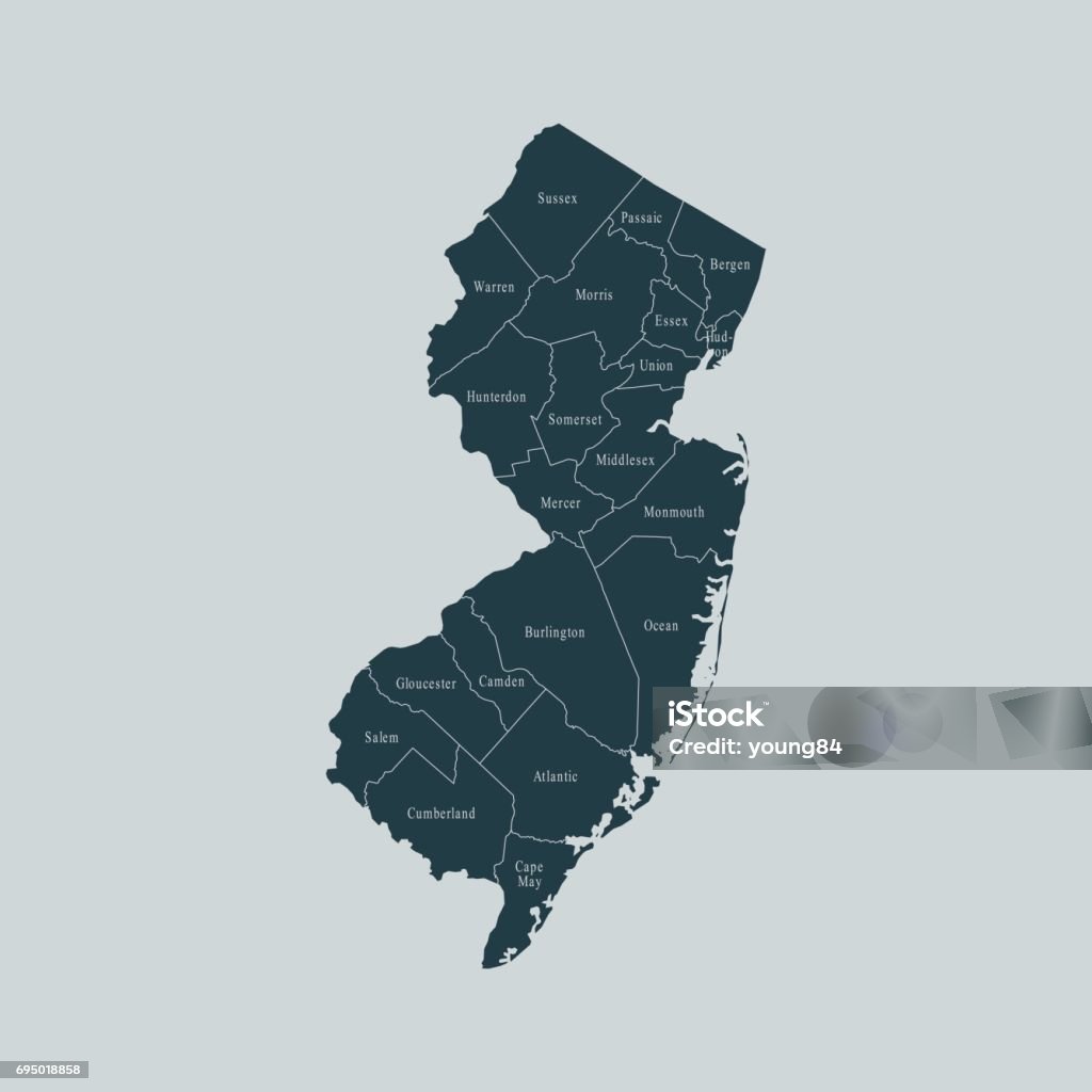 New Jersey map vector map of New Jersey New Jersey stock vector