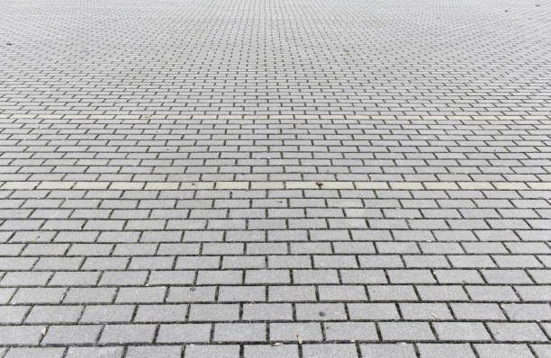 Horizontal floor tiles in urban street
