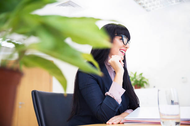 istock Businesswoman confidently attending an interview 695038882