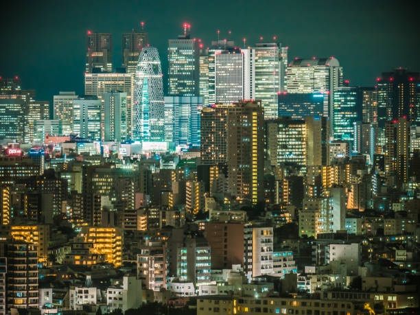 istock Observation room night view in Japan 695041330