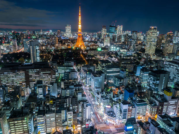 istock Observation room night view in Japan 695041508