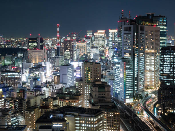 istock Observation room night view in Japan 695041510