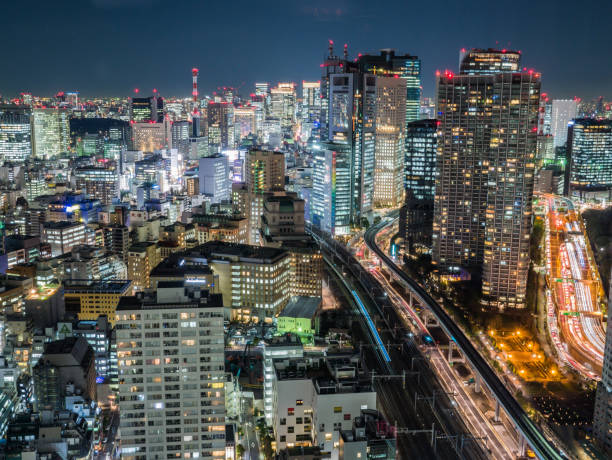 istock Observation room night view in Japan 695041520